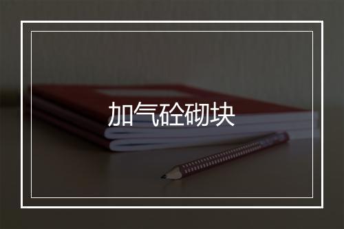 加气砼砌块