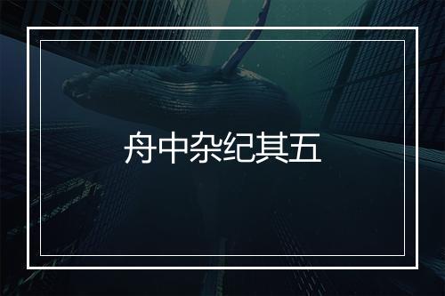 舟中杂纪其五