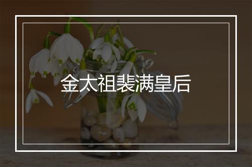 金太祖裴满皇后