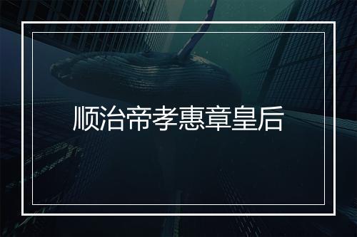 顺治帝孝惠章皇后