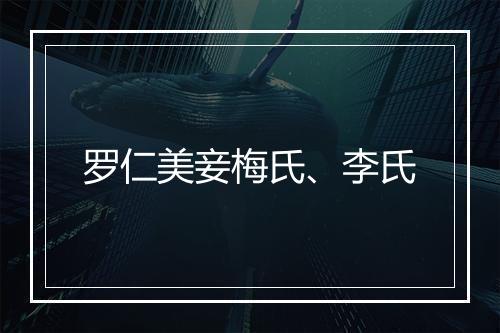 罗仁美妾梅氏、李氏