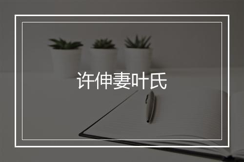 许伸妻叶氏