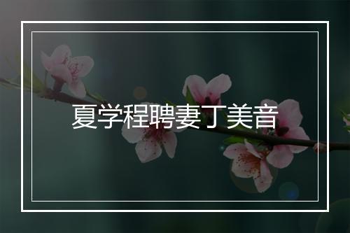 夏学程聘妻丁美音