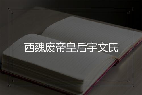 西魏废帝皇后宇文氏