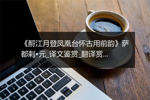 《酹江月登凤凰台怀古用前韵》萨都剌•元_译文鉴赏_翻译赏析