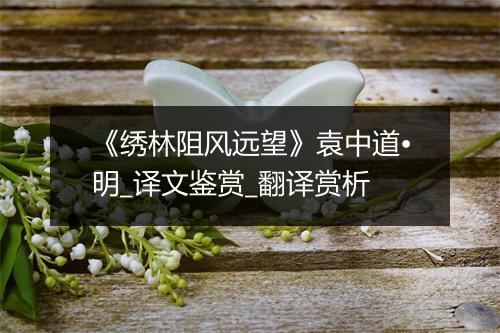 《绣林阻风远望》袁中道•明_译文鉴赏_翻译赏析