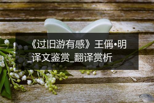 《过旧游有感》王偁•明_译文鉴赏_翻译赏析