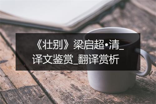 《壮别》梁启超•清_译文鉴赏_翻译赏析