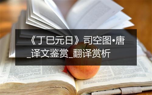 《丁巳元日》司空图•唐_译文鉴赏_翻译赏析