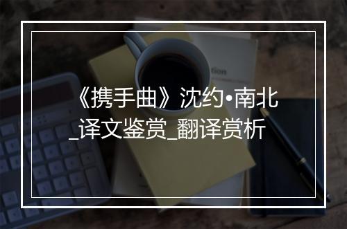 《携手曲》沈约•南北_译文鉴赏_翻译赏析