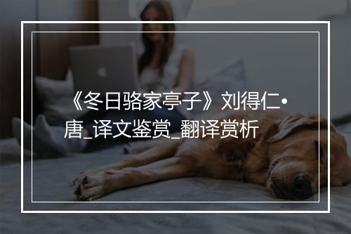 《冬日骆家亭子》刘得仁•唐_译文鉴赏_翻译赏析