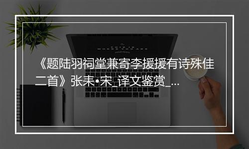 《题陆羽祠堂兼寄李援援有诗殊佳二首》张耒•宋_译文鉴赏_翻译赏析