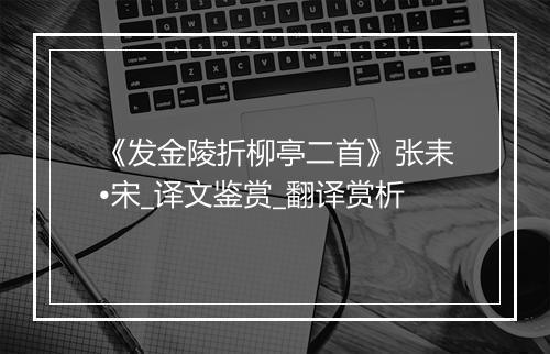 《发金陵折柳亭二首》张耒•宋_译文鉴赏_翻译赏析