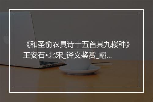 《和圣俞农具诗十五首其九耧种》王安石•北宋_译文鉴赏_翻译赏析