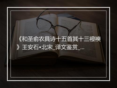 《和圣俞农具诗十五首其十三襏襫》王安石•北宋_译文鉴赏_翻译赏析