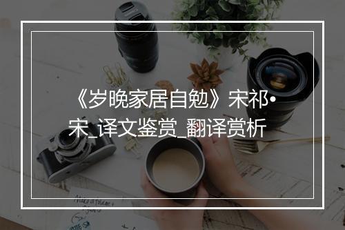 《岁晚家居自勉》宋祁•宋_译文鉴赏_翻译赏析