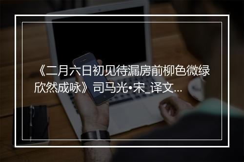 《二月六日初见待漏房前柳色微绿欣然成咏》司马光•宋_译文鉴赏_翻译赏析