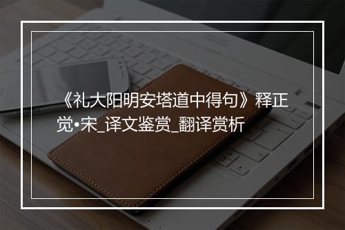 《礼大阳明安塔道中得句》释正觉•宋_译文鉴赏_翻译赏析