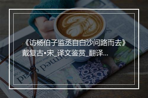 《访杨伯子监丞自白沙问路而去》戴复古•宋_译文鉴赏_翻译赏析