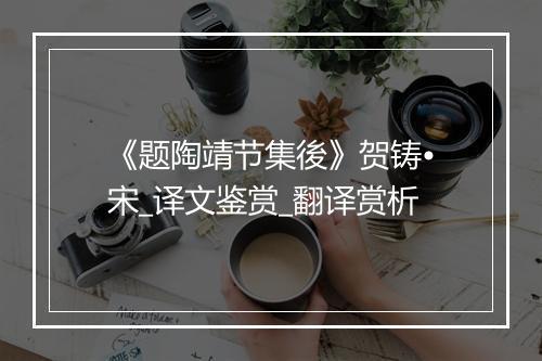 《题陶靖节集後》贺铸•宋_译文鉴赏_翻译赏析