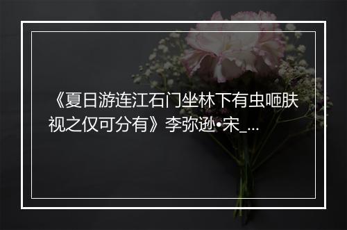 《夏日游连江石门坐林下有虫咂肤视之仅可分有》李弥逊•宋_译文鉴赏_翻译赏析