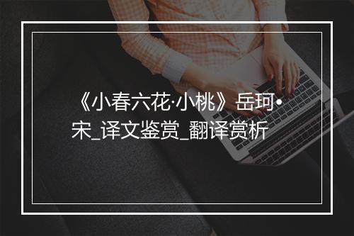 《小春六花·小桃》岳珂•宋_译文鉴赏_翻译赏析