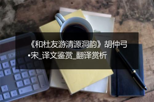 《和杜友游清源洞韵》胡仲弓•宋_译文鉴赏_翻译赏析