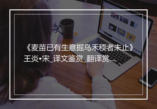 《麦苗已有生意掘乌禾稬者未止》王炎•宋_译文鉴赏_翻译赏析