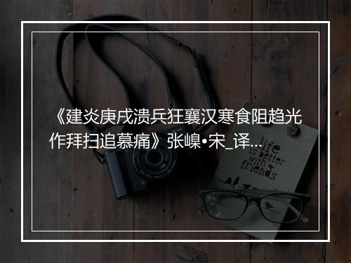 《建炎庚戌溃兵狂襄汉寒食阻趋光作拜扫追慕痛》张嵲•宋_译文鉴赏_翻译赏析