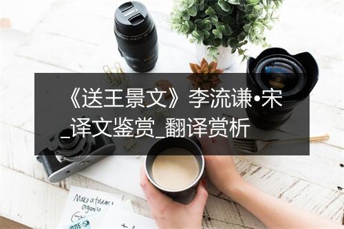 《送王景文》李流谦•宋_译文鉴赏_翻译赏析