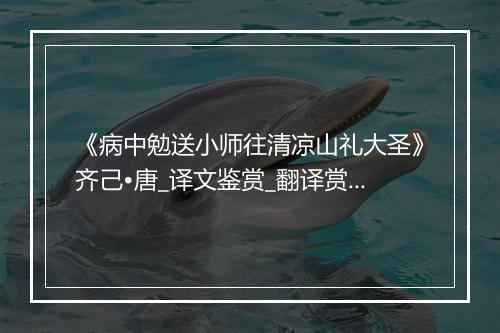 《病中勉送小师往清凉山礼大圣》齐己•唐_译文鉴赏_翻译赏析