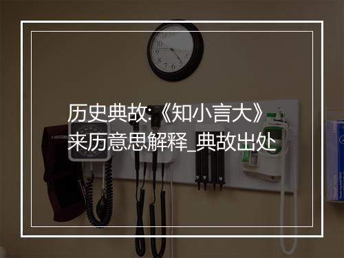 历史典故:《知小言大》来历意思解释_典故出处