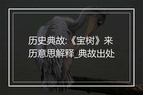 历史典故:《宝树》来历意思解释_典故出处