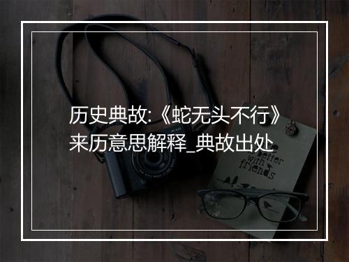 历史典故:《蛇无头不行》来历意思解释_典故出处