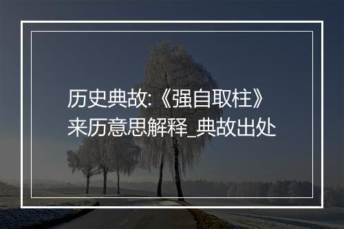 历史典故:《强自取柱》来历意思解释_典故出处