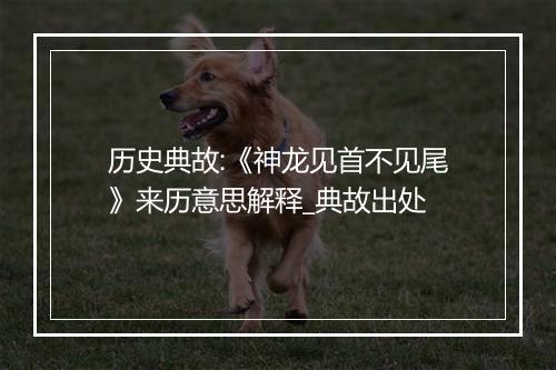 历史典故:《神龙见首不见尾》来历意思解释_典故出处