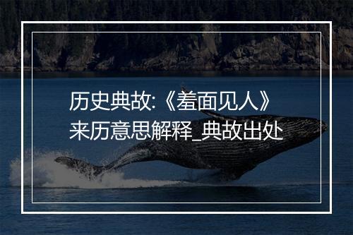 历史典故:《羞面见人》来历意思解释_典故出处