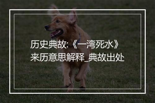 历史典故:《一湾死水》来历意思解释_典故出处