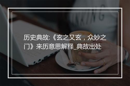 历史典故:《玄之又玄，众妙之门》来历意思解释_典故出处