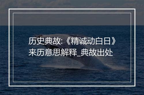 历史典故:《精诚动白日》来历意思解释_典故出处