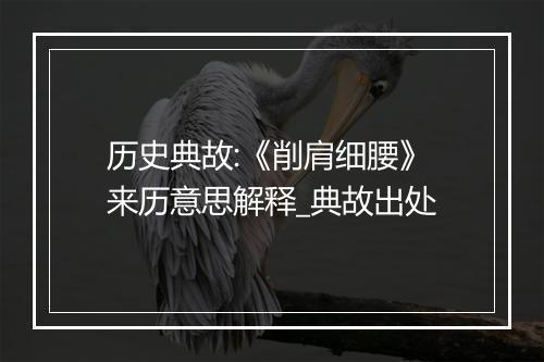 历史典故:《削肩细腰》来历意思解释_典故出处