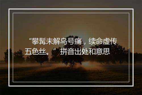 “攀髯未解乌号痛，续命虚传五色丝。”拼音出处和意思