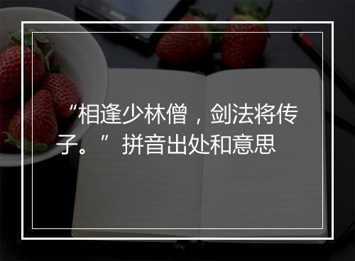 “相逢少林僧，剑法将传子。”拼音出处和意思