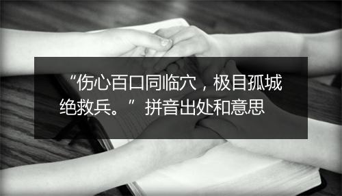 “伤心百口同临穴，极目孤城绝救兵。”拼音出处和意思