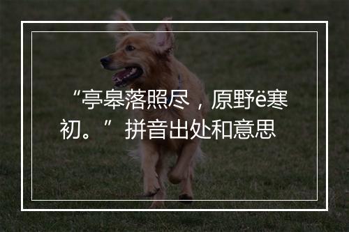 “亭皋落照尽，原野ё寒初。”拼音出处和意思