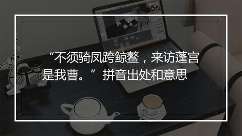 “不须骑凤跨鲸鳌，来访蓬宫是我曹。”拼音出处和意思