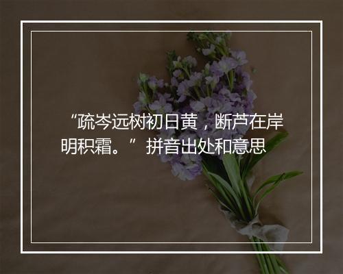 “疏岑远树初日黄，断芦在岸明积霜。”拼音出处和意思