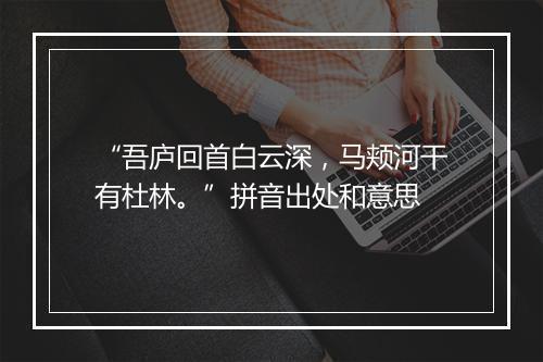 “吾庐回首白云深，马颊河干有杜林。”拼音出处和意思