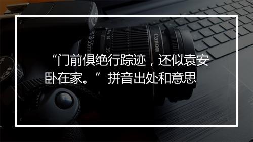 “门前俱绝行踪迹，还似袁安卧在家。”拼音出处和意思