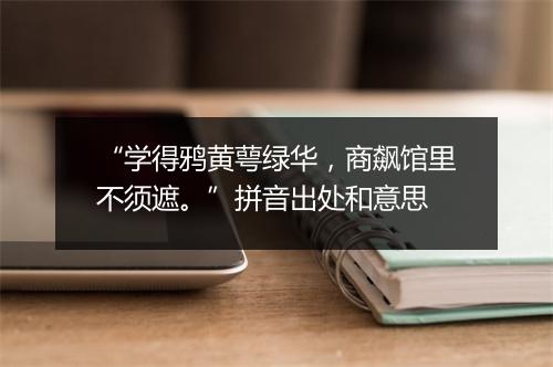 “学得鸦黄萼绿华，商飙馆里不须遮。”拼音出处和意思